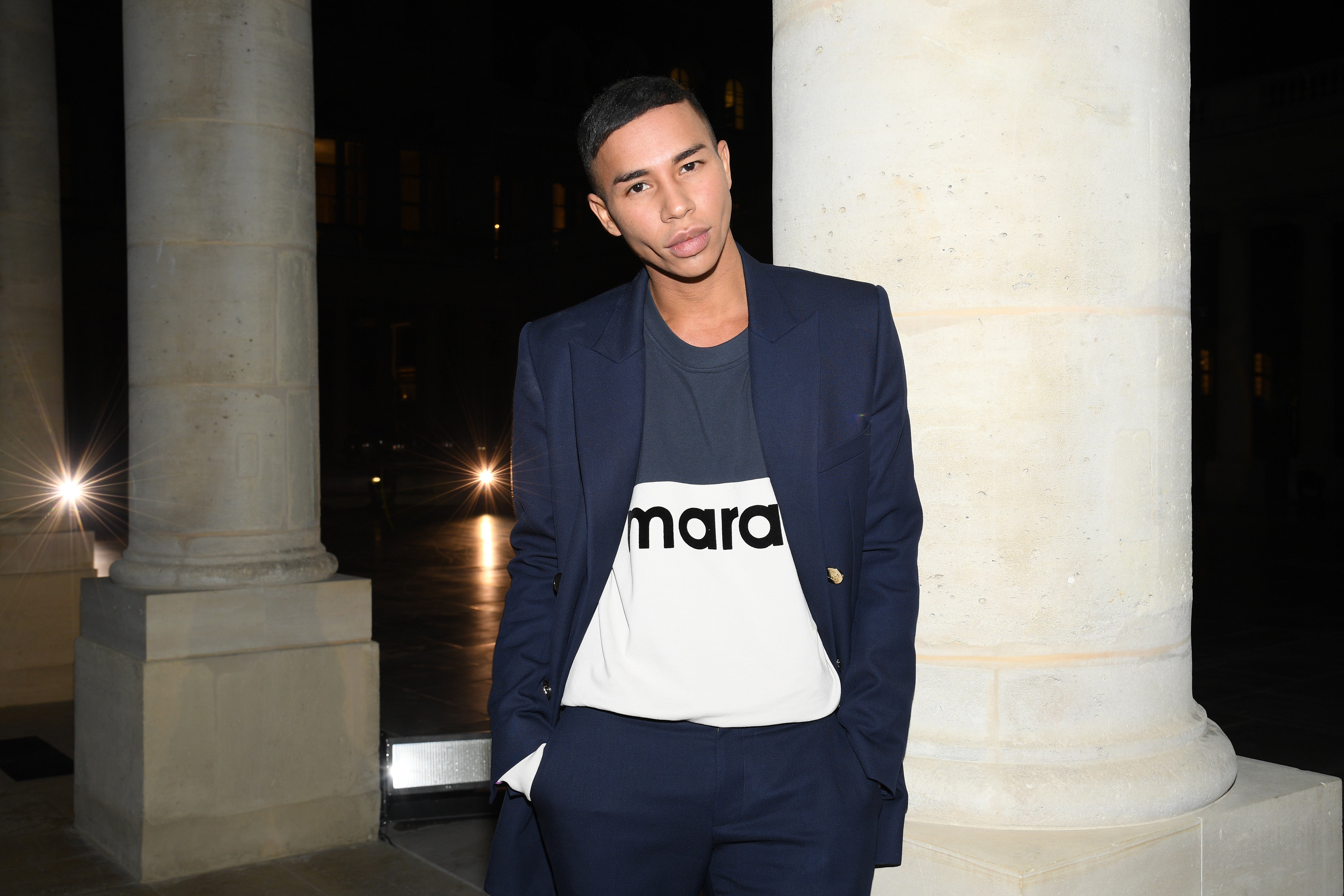Olivier Rousteing attends the Isabel Marant Womenswear Spring/Summer 2021 show as part of Paris Fashion Week on October 01, 2020