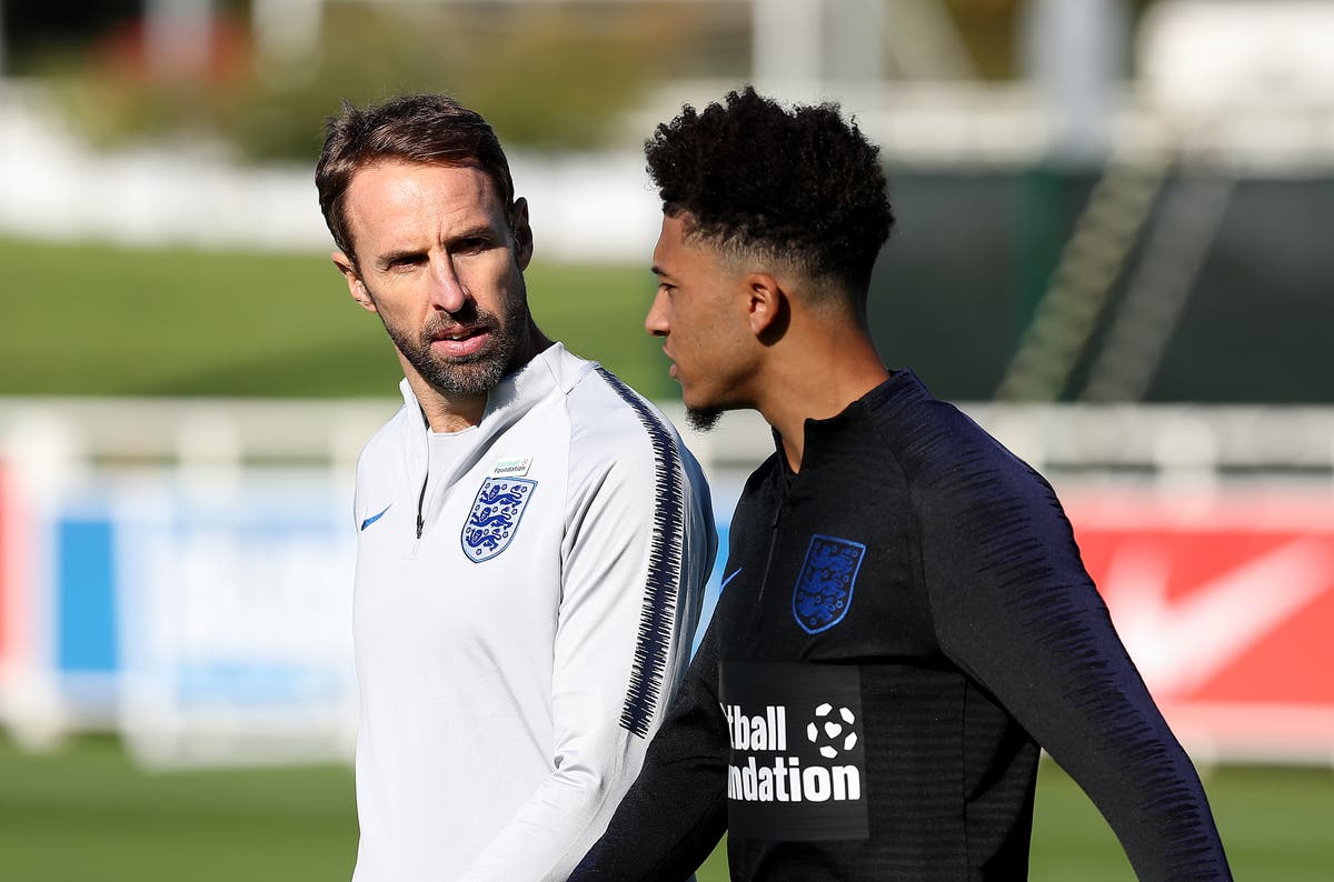 Gareth Southgate urges patience as Jadon Sancho finds his feet at Manchester United Gareth Southgate urges patience as Jadon Sancho finds his feet at Manchester United