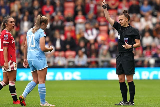 Georgia Stanway was sent off in Saturday’s derby (Martin Rickett/PA)