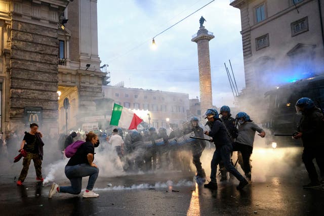 APTOPIX Italy Green Pass Protest