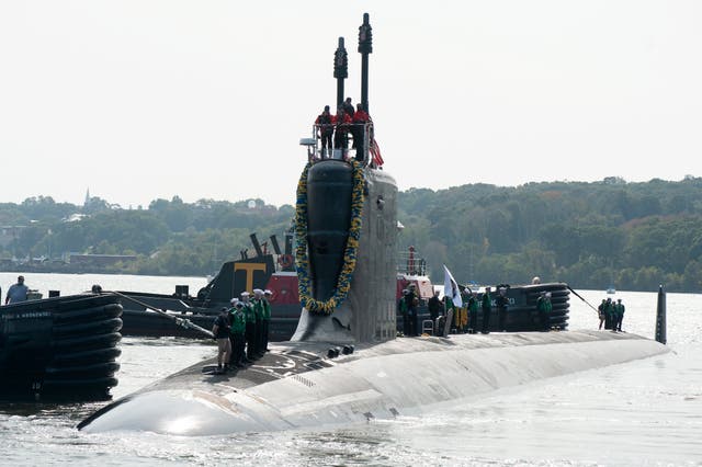 <p>The Virginia-class submarine USS Indiana (SSN 789) in Groton, Connecticut </p>