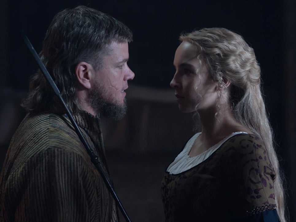 Matt Damon and Jodie Comer in ‘The Last Duel’