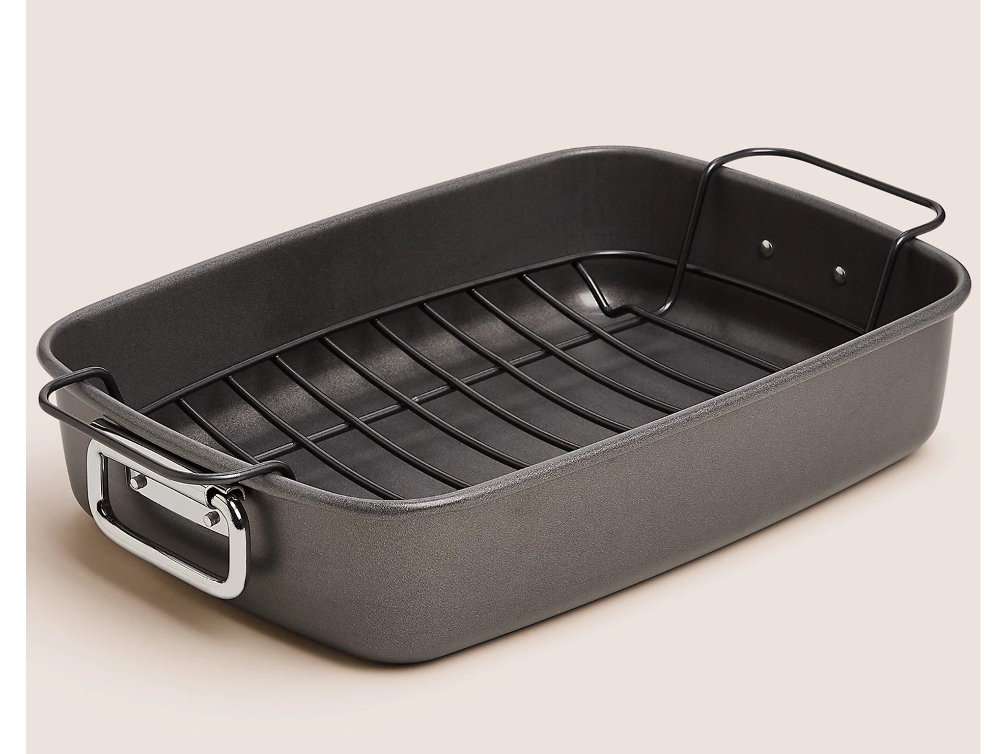 3-Piece Heavy Duty Deep Roasting Tins Oven Baking Pans Nonstick Bakeware Set 