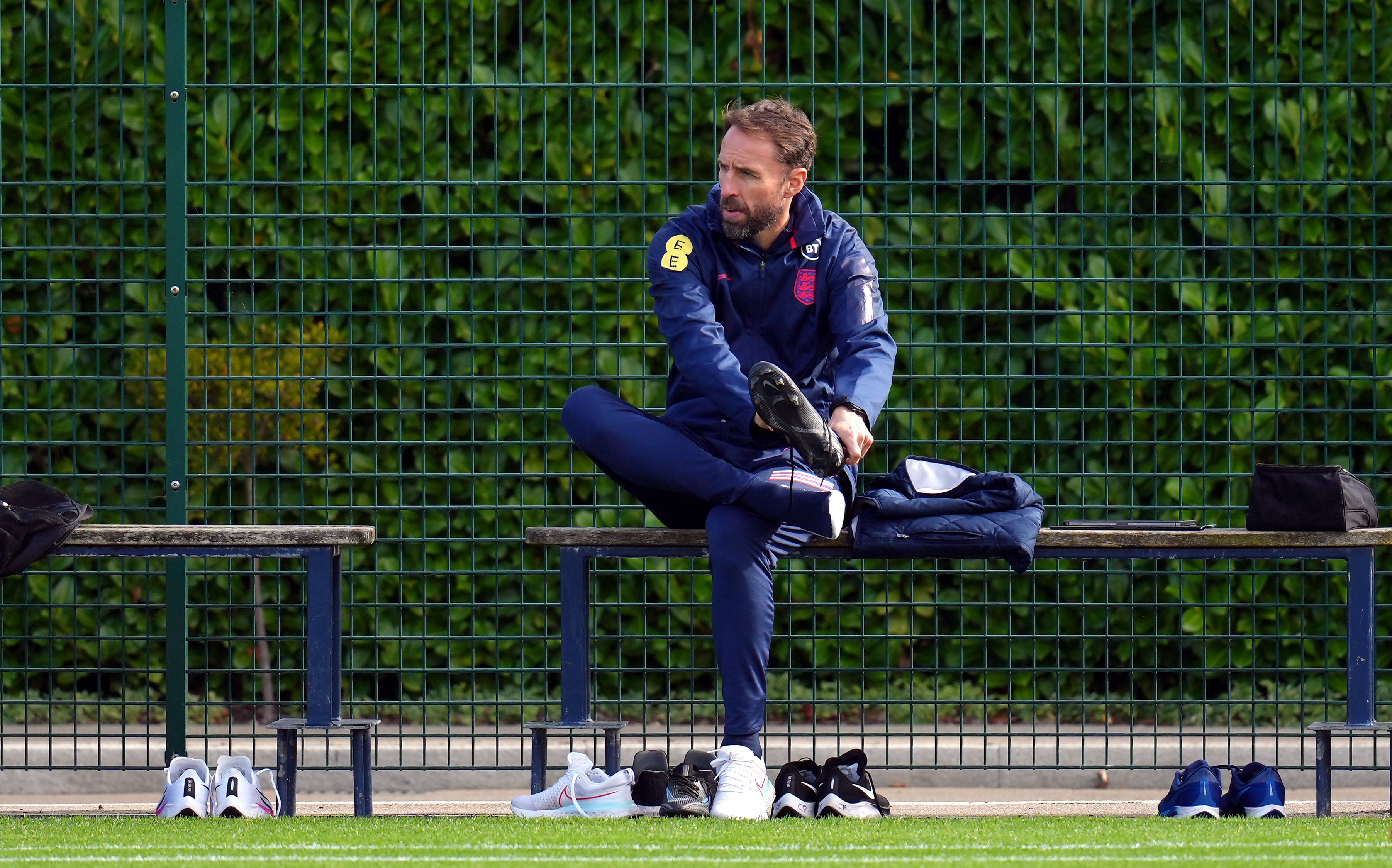 Gareth Southgate takes England training on Monday morning