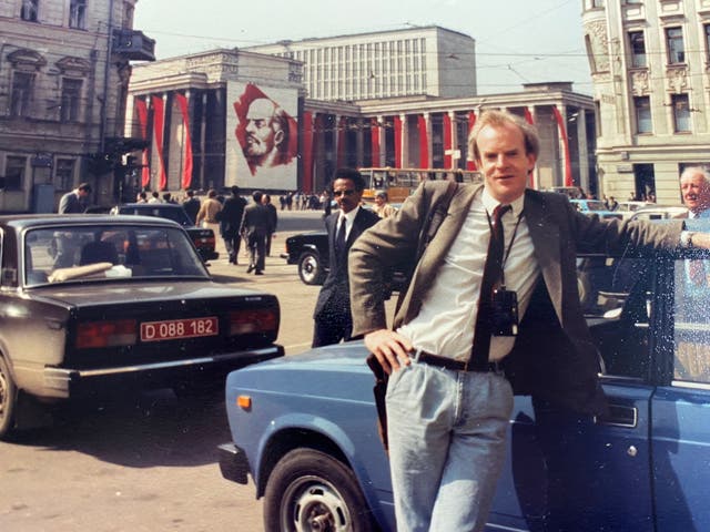 <p>Rupert Cornwell pictured in Moscow in 1987</p>