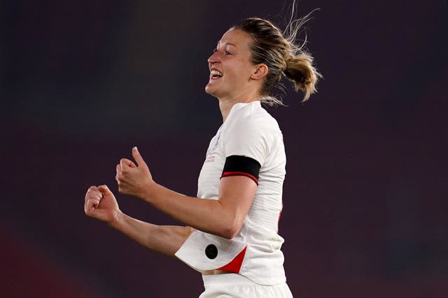 Ellen White (pictured), with 43 goals, is three behind England Women’s record goalscorer Kelly Smith (John Walton/PA)