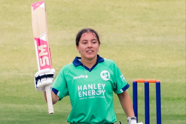 Amy Hunter is the youngest ever player to score a century in a one-day international (Cricket Ireland Handout/PA)