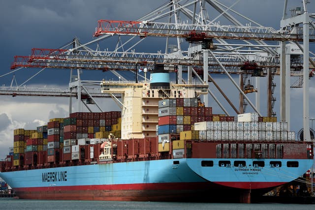 Shipping giant Maersk is diverting freight away from Felixstowe because of a backlog (Andrew Matthews/PA)