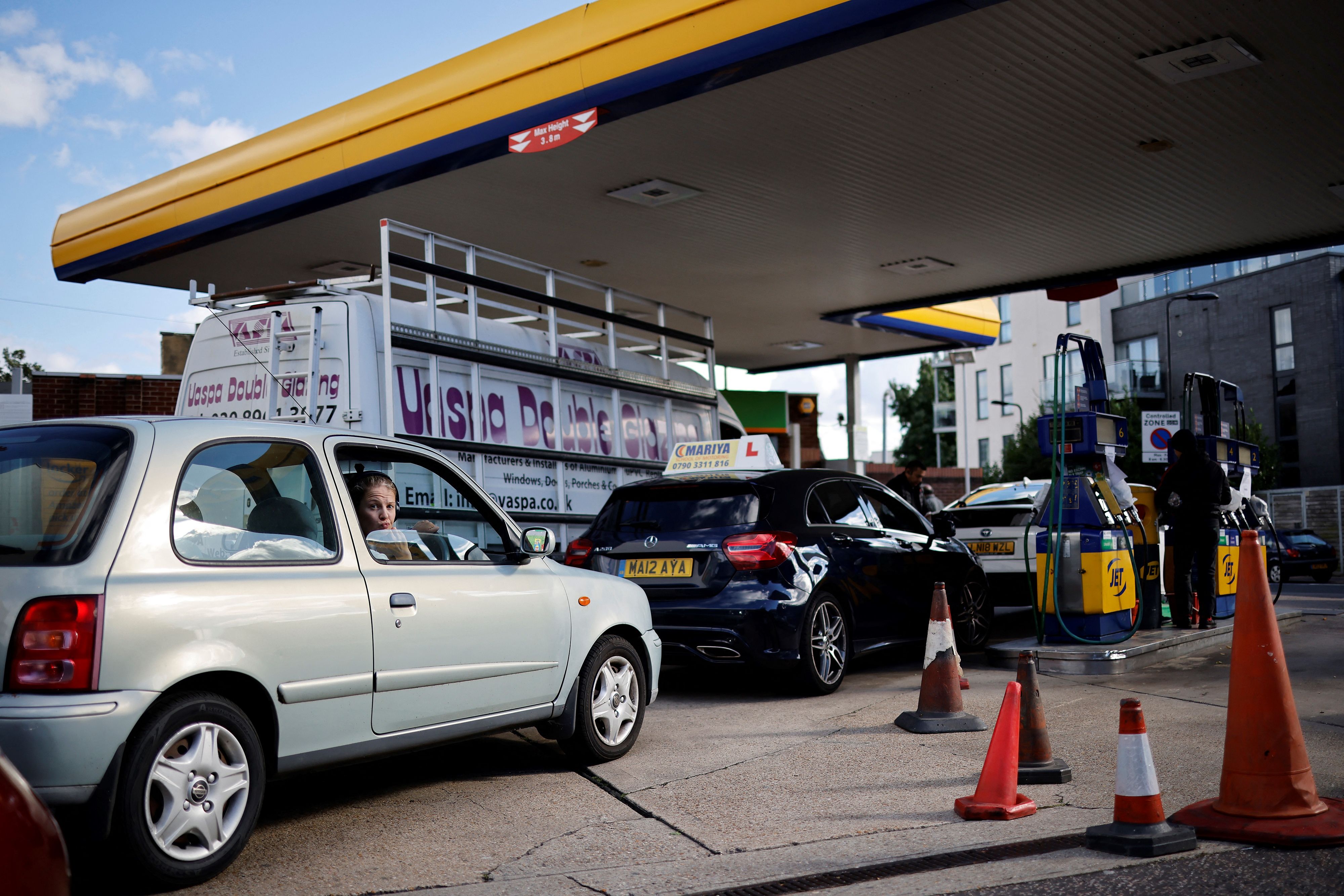 The energy crunch has created long queues in gas stations