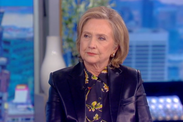 <p>Hillary Clinton during an appearance on the ‘The View’ on 11 October 2021</p>