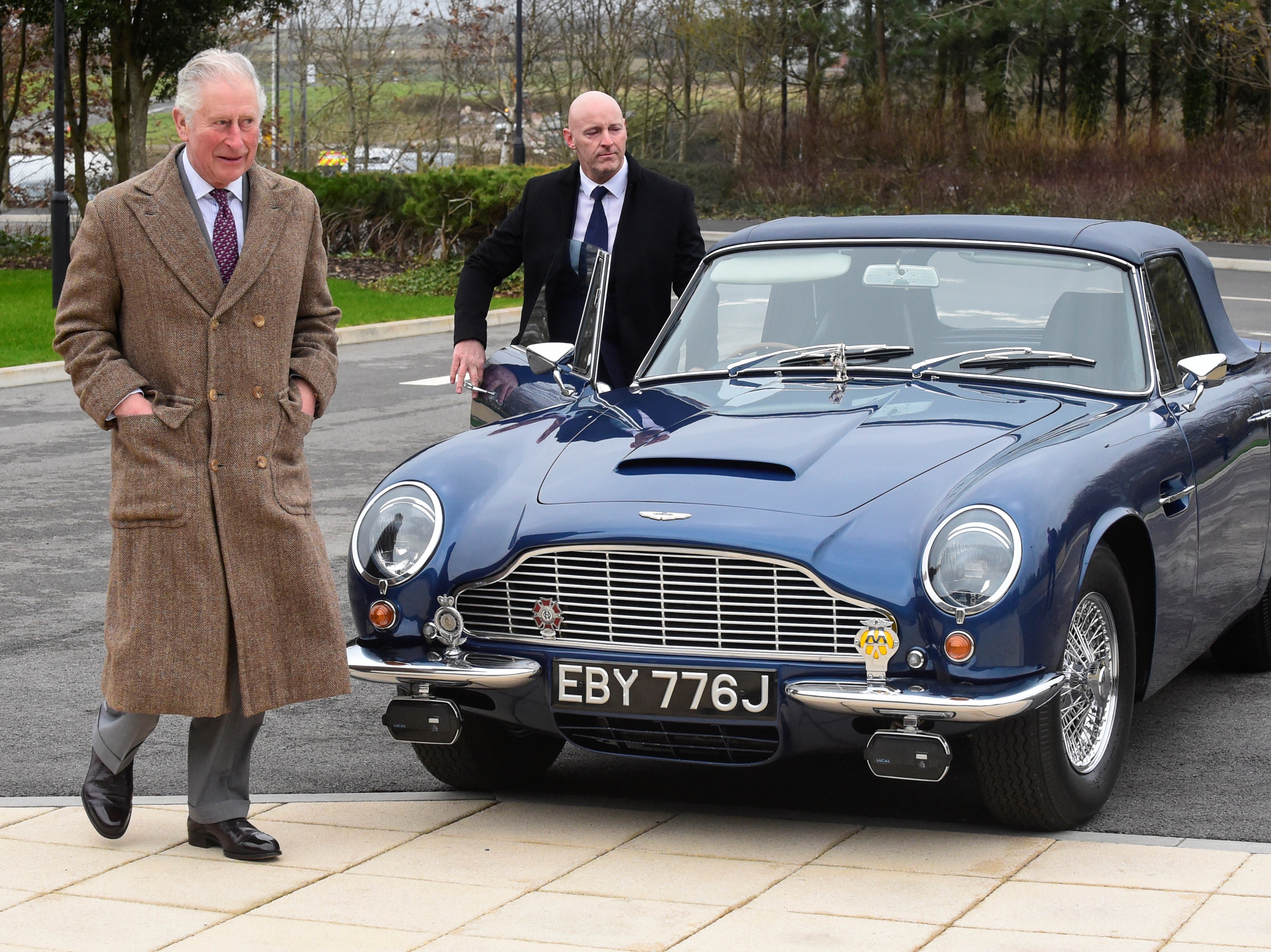 King Charles has said his Aston Martin is powered by cheese and white wine