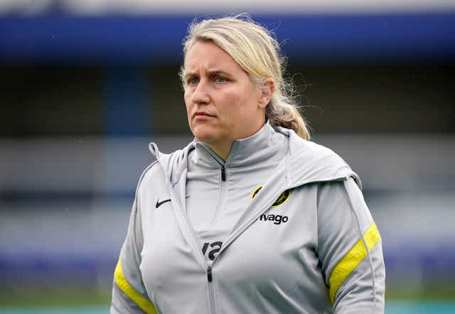 Chelsea Women manager Emma Hayes expects a ‘tense atmosphere’ in Turin (Yui Mok/PA).