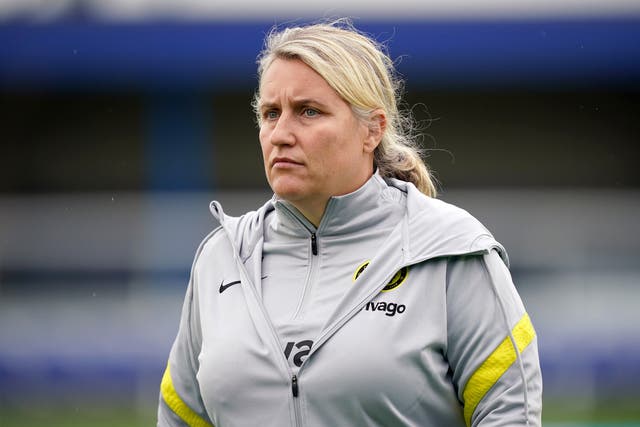 Chelsea Women manager Emma Hayes expects a ‘tense atmosphere’ in Turin (Yui Mok/PA).