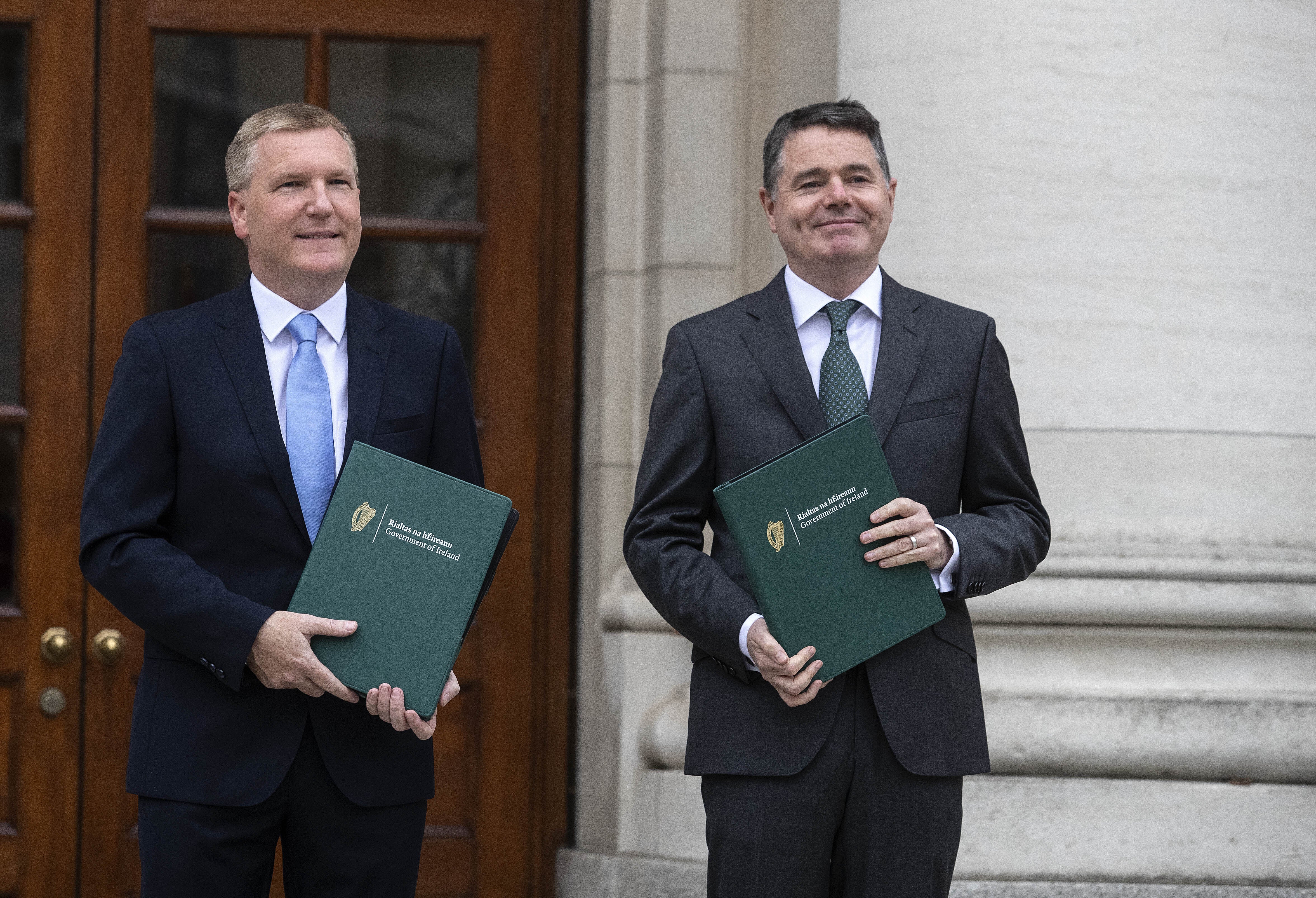 Michael McGrath and Paschal Donohoe (Damien Eagers/PA)