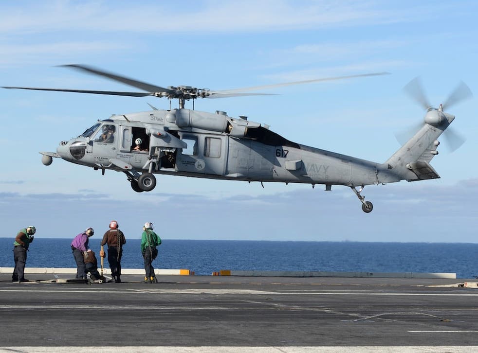 US Navy helicopter, human remains recovered off California The