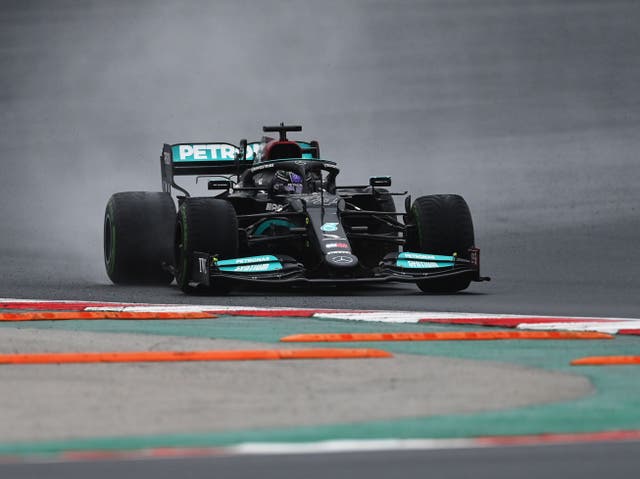 <p>Lewis Hamilton driving at the Turkish Grand Prix</p>