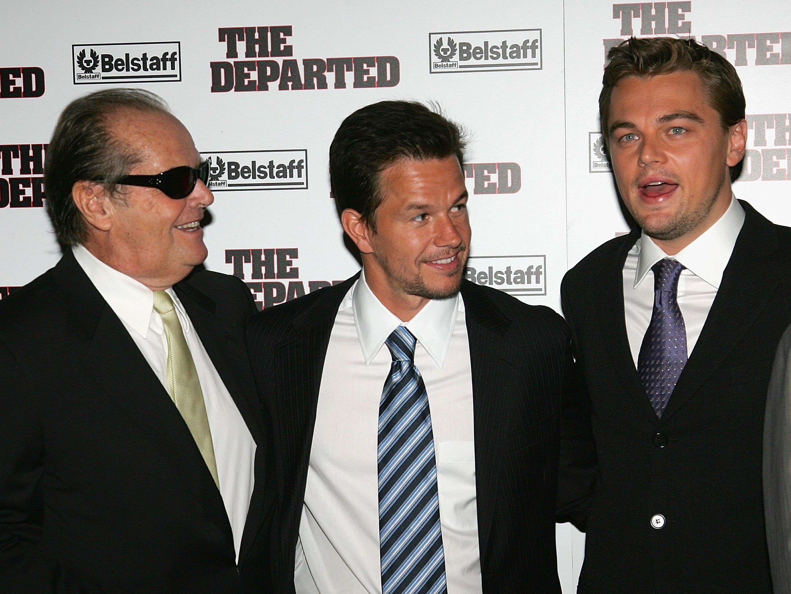 Jack Nicholson, Mark Wahlberg and Leonardo DiCaprio at the ‘Departed’ premiere in 2006