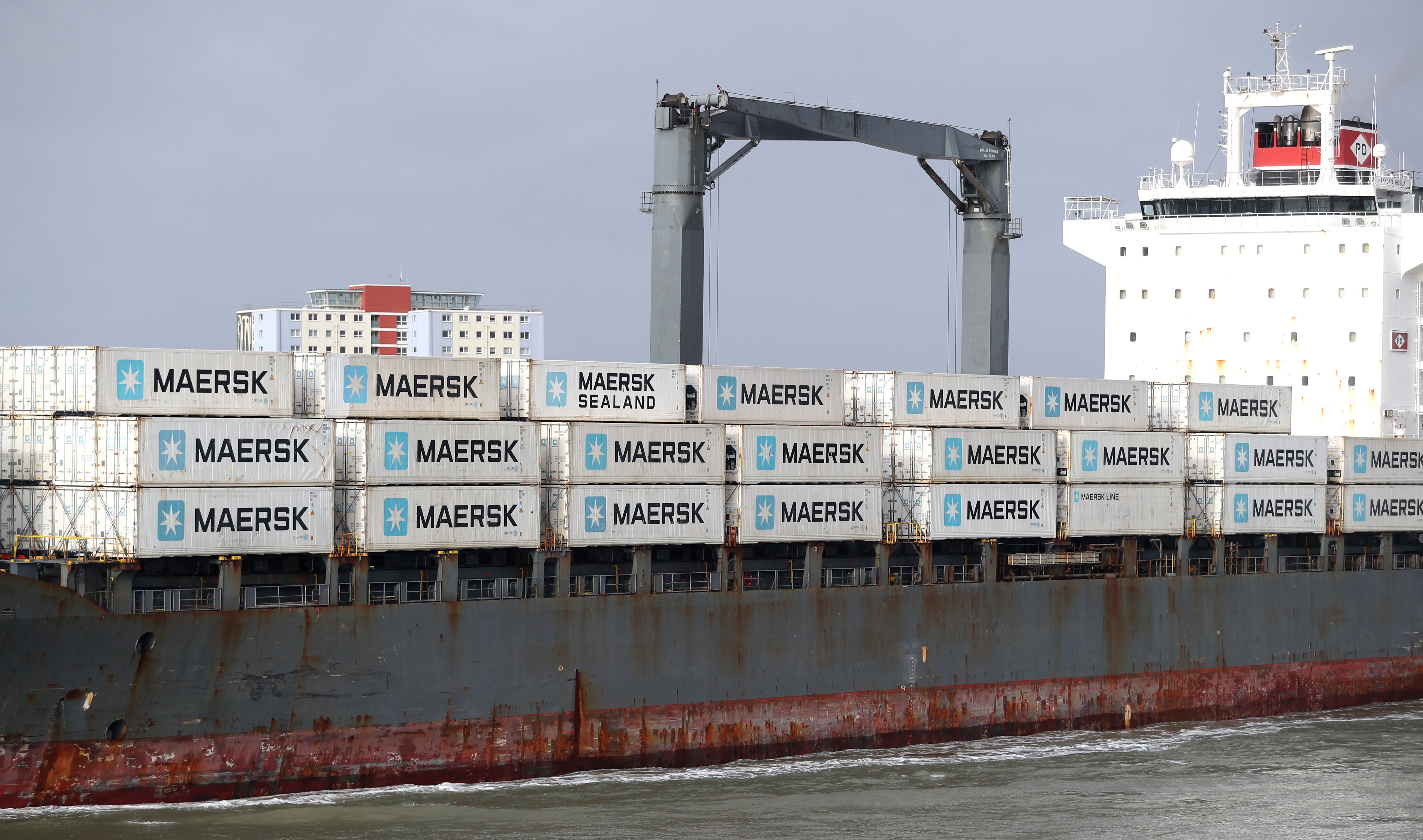 Shipping giant Maersk said it is diverting vessels away from UK ports because of a build-up of cargo (PA)