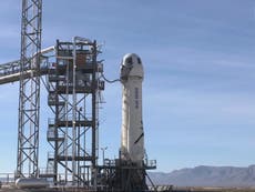 Blue Origin launch live stream: William Shatner forced to wait extra 30 mins for lift-off due to windy weather