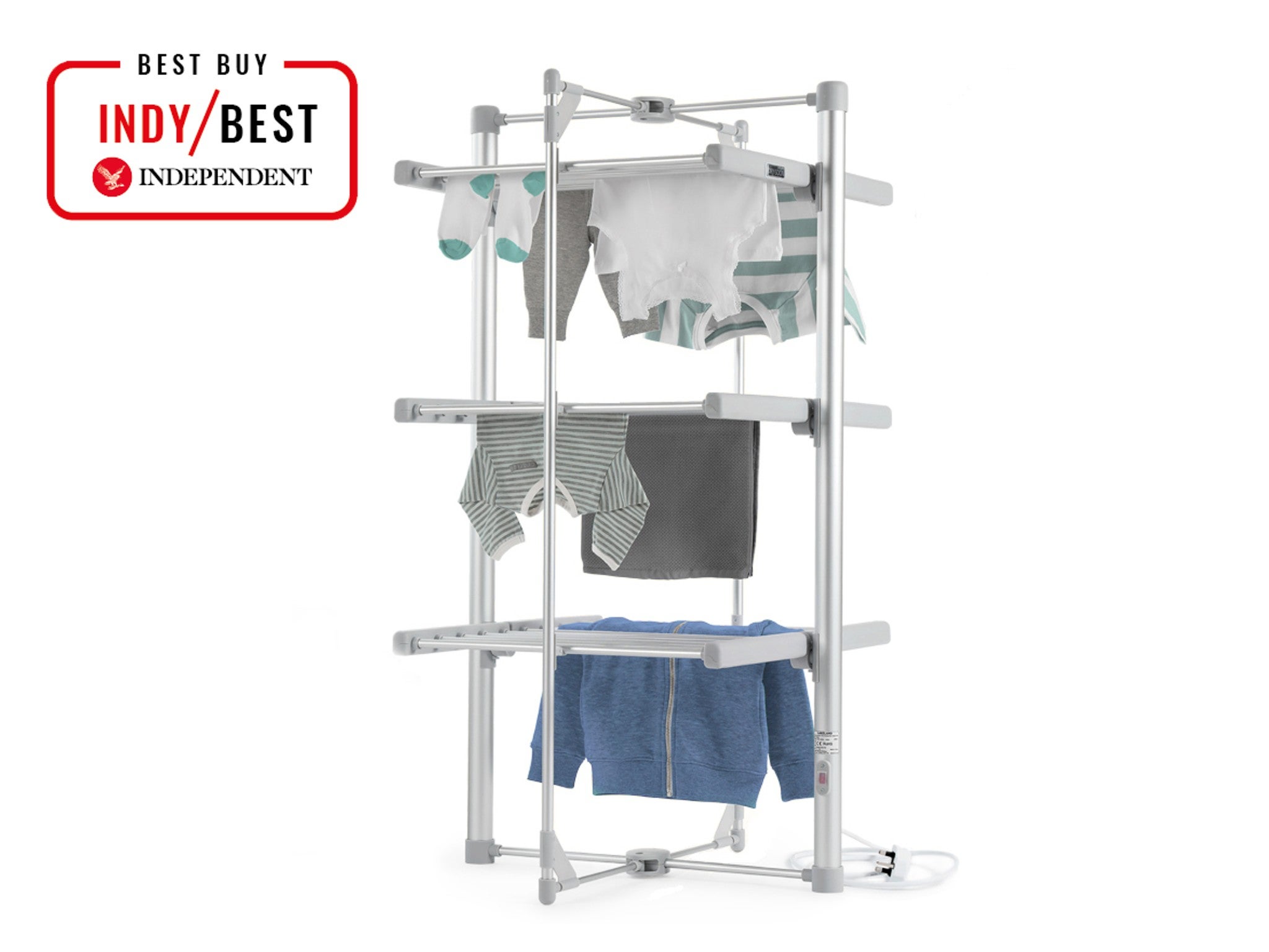 Electric Heated Clothes Airer Dryer Hanging Laundry Drying Indoor Zip Up Cover 