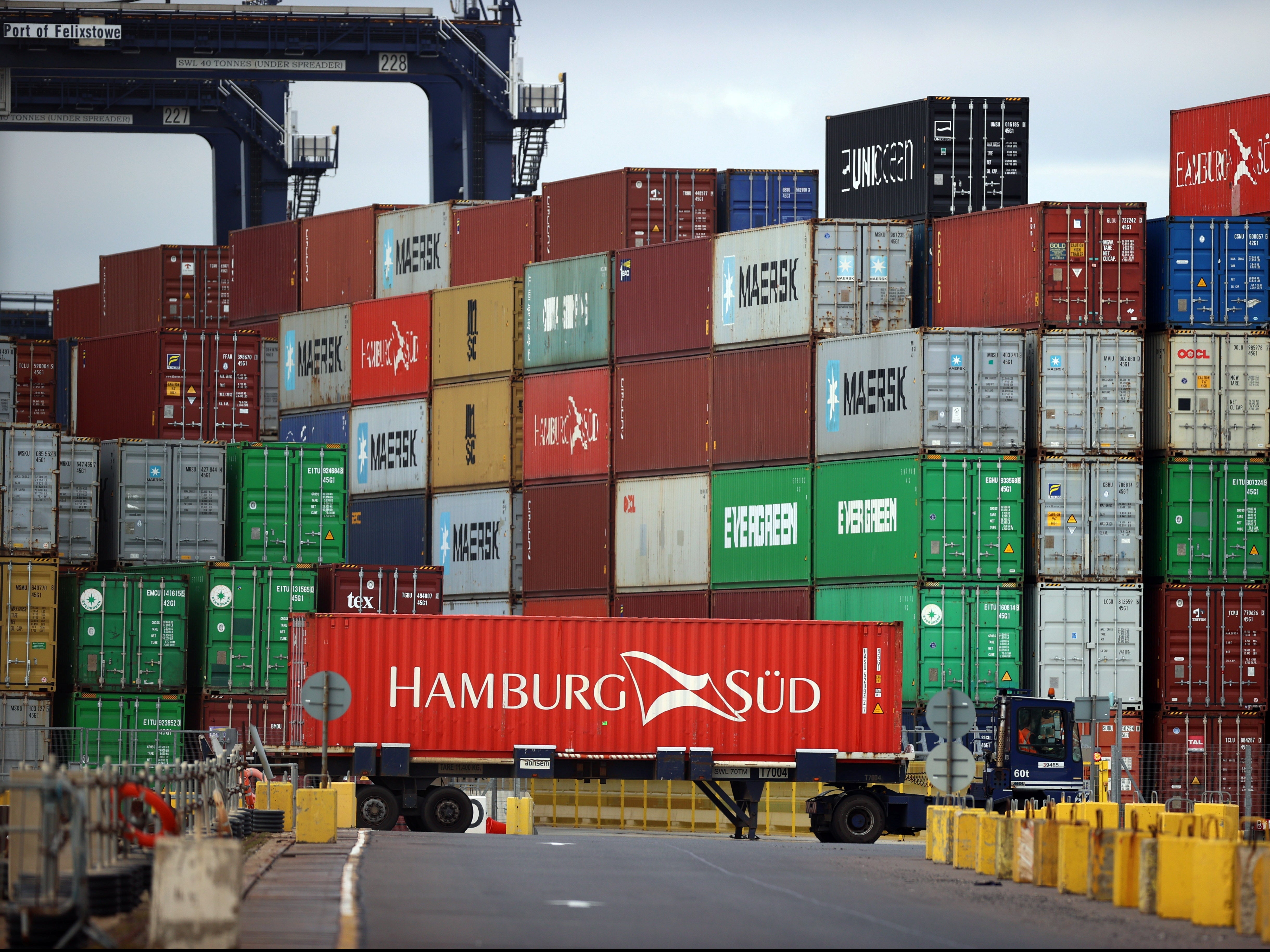 Felixstowe port has suffered from backlogs