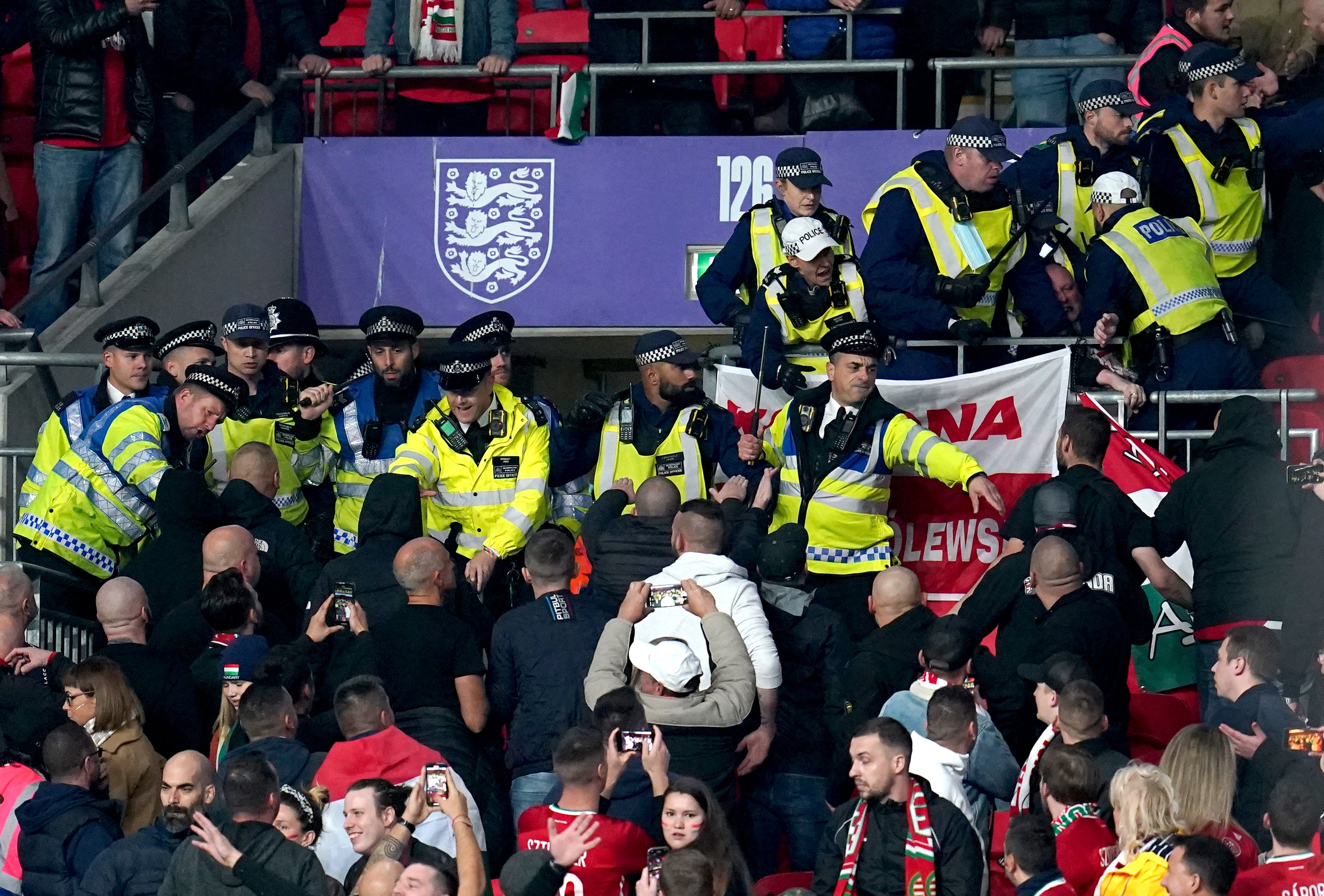 Crowd trouble marred England’s clash with Hungary at Wembley (Nick Potts/PA)