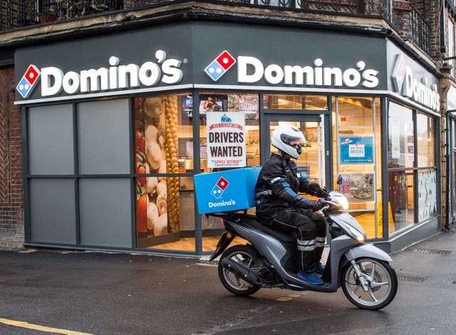 Domino’s plans to hire more than 8,000 delivery drivers (Dominos/PA)
