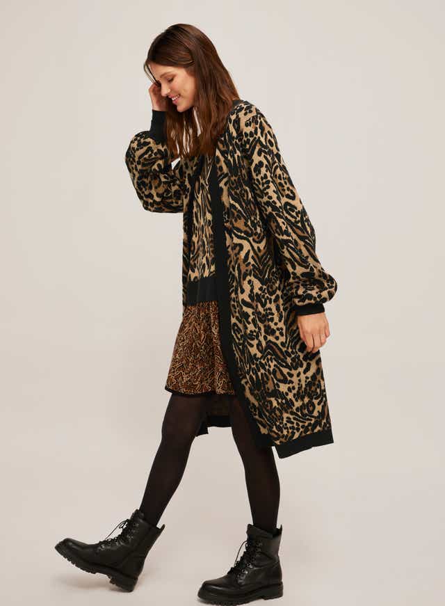 A slouchy animal print cardigan is an autum must-have (John Lewis/PA)