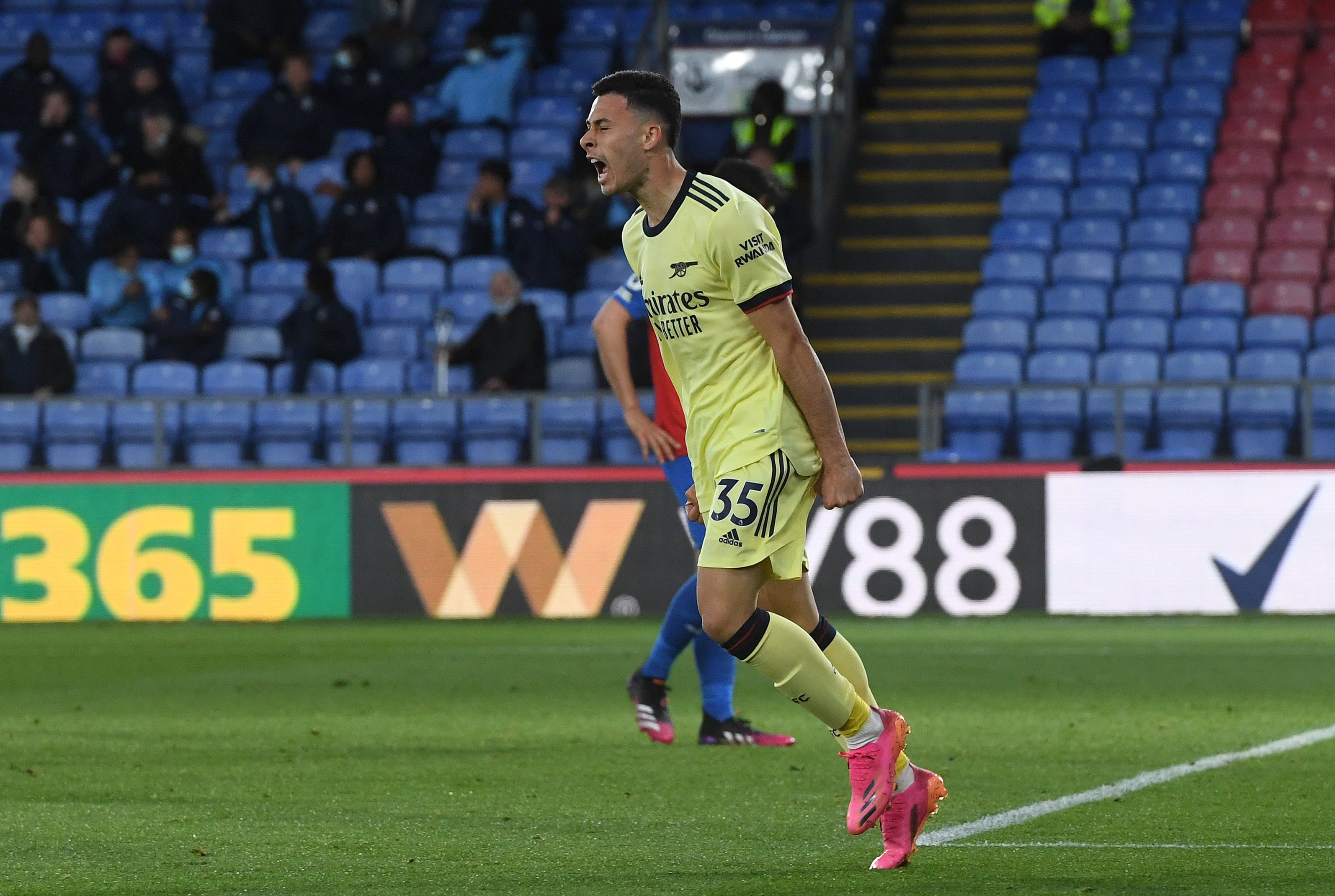 Gabriel Martinelli has seen his game-time limited this season (Facundo Arrizabalaga/PA)