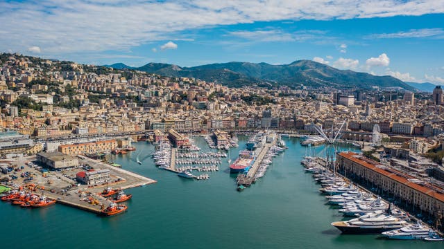 <p>The port of Genoa, northern Italy</p>