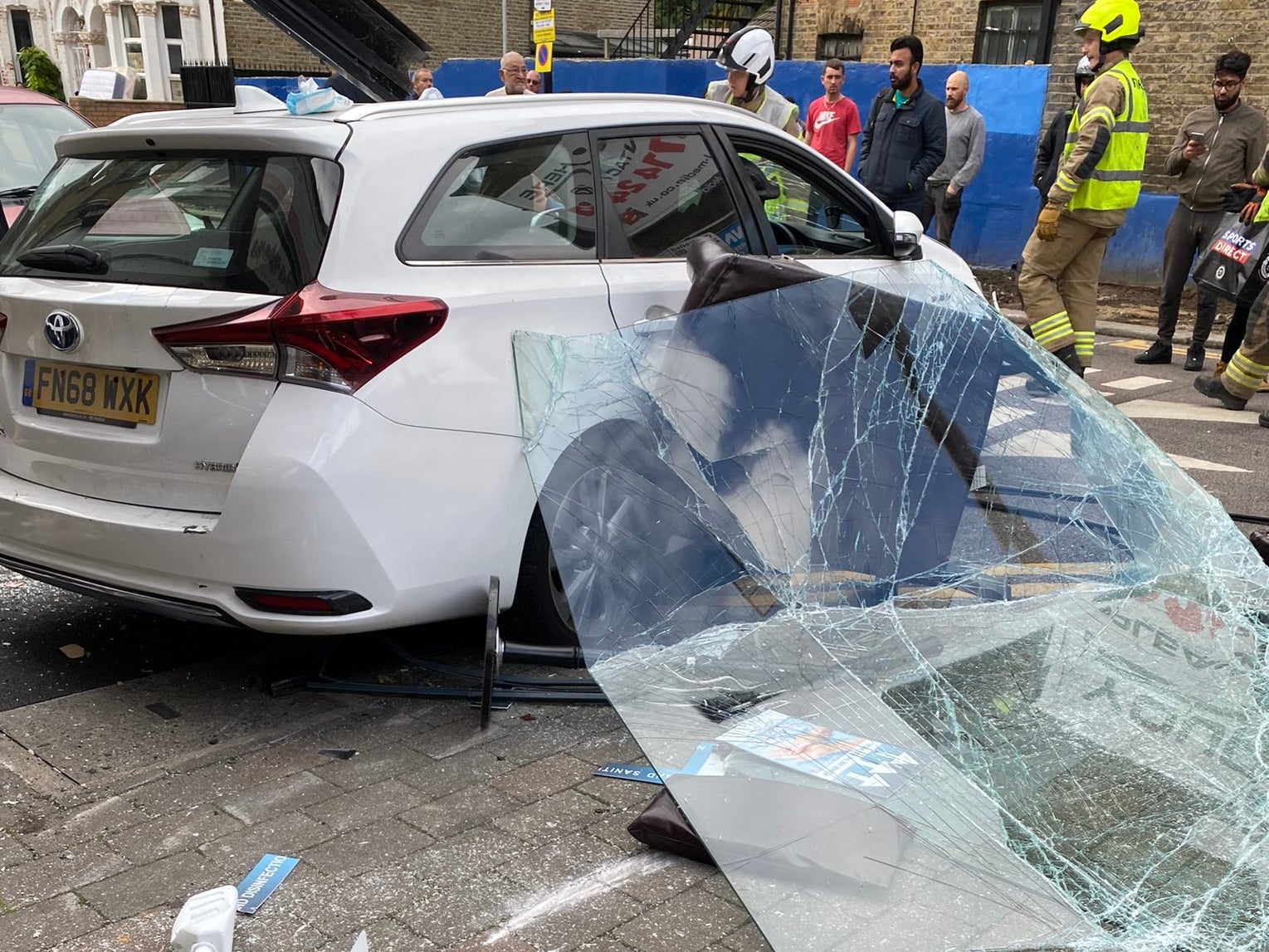 Authorities said a car crashed into a building in Walthamstow on Thursday