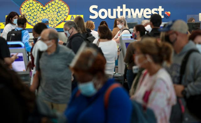 <p>Southwest Airlines plays catch up in Baltimore, Maryland after canceling hundreds of flights, blaming air traffic control issues and weather</p>