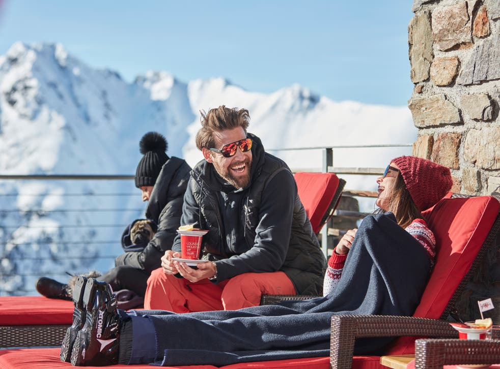 <p>Drinks with a view in Ischgl, Austria</p>