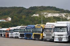 UK to ease rules for EU lorry drivers to tackle post-Brexit supply crisis