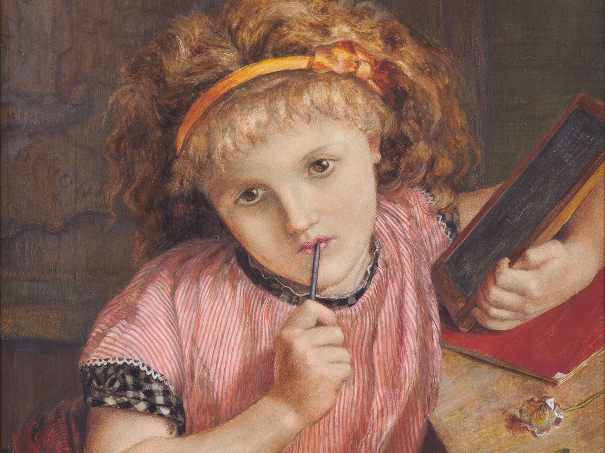 ‘A deep problem – 9 and 6 make’ by Catherine Madox Brown, 1875