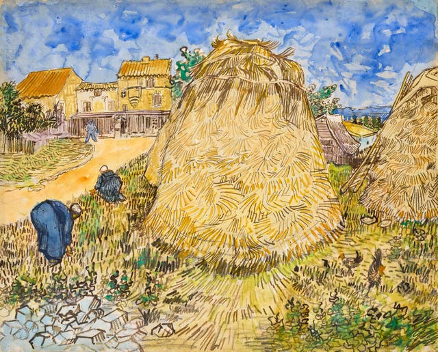 <p>“Mueles de ble” depicts a haystack in Arles</p>