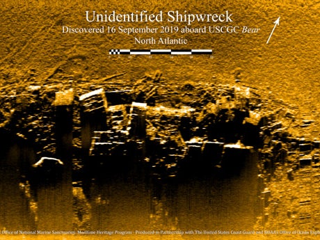 Scan of the then-unidentified shipwreck in 2019