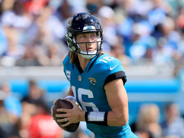 <p>Trevor Lawrence will hope to earn his first win for the Jacksonville Jaguars against the Miami Dolphins</p>