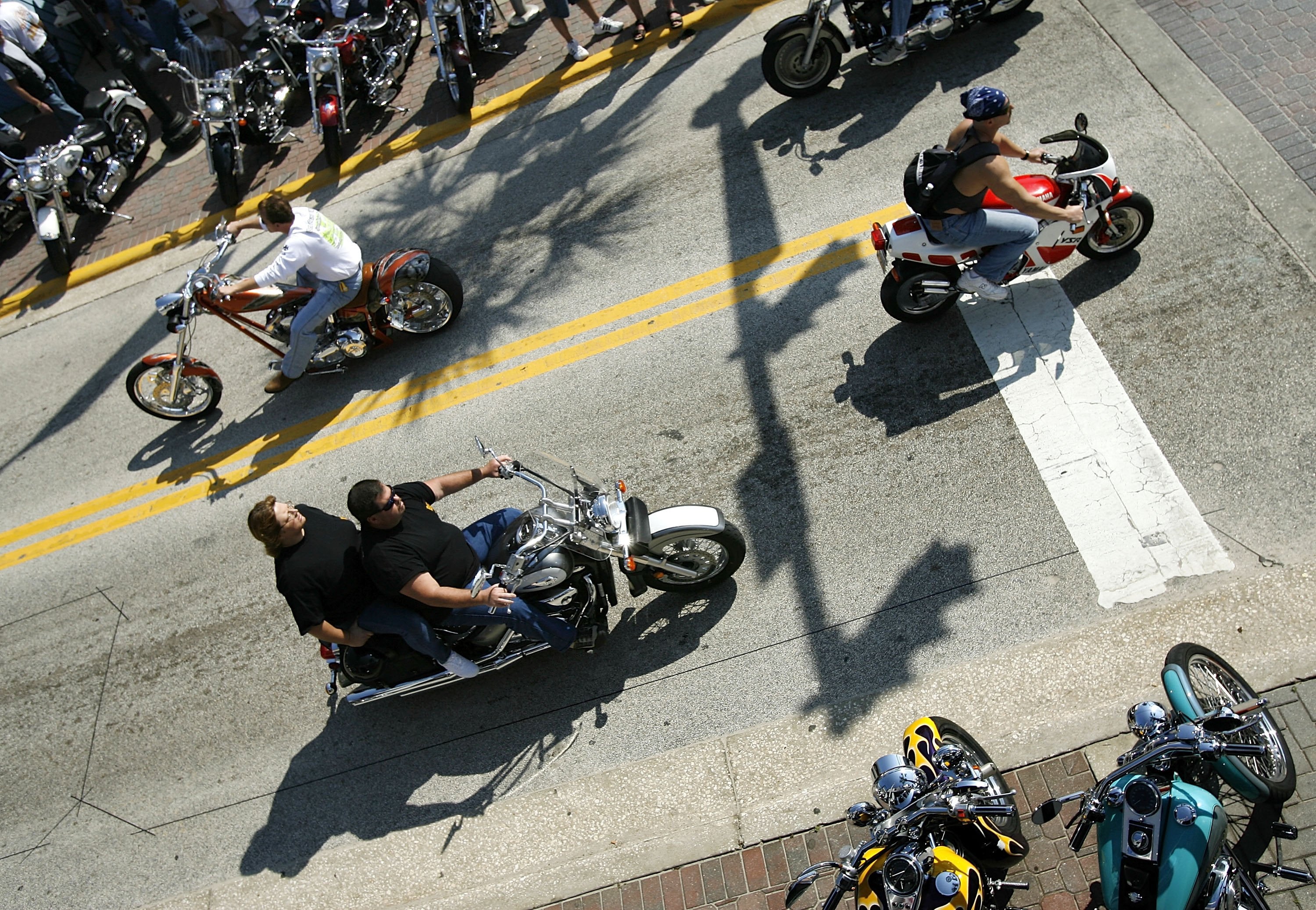 <p>Bikers in Dayton Beach</p>
