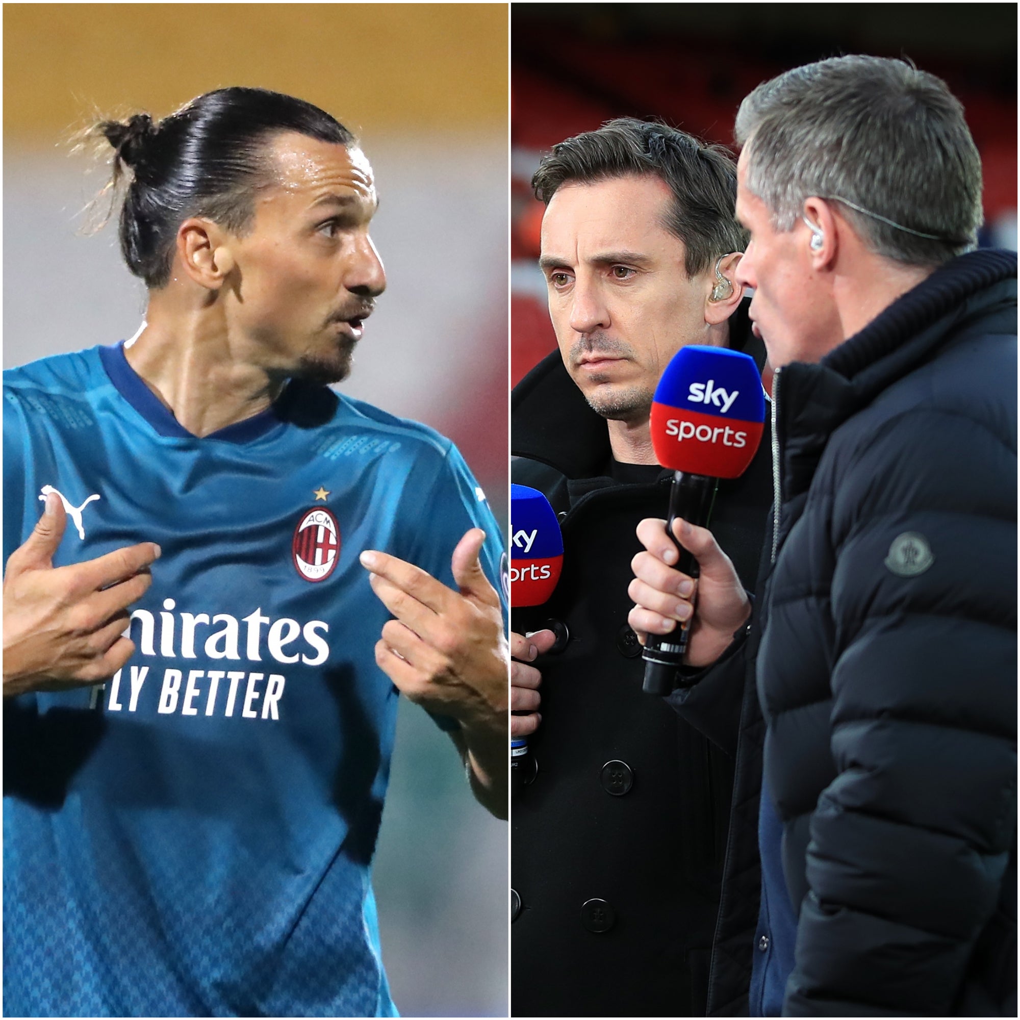 Zlatan Ibrahimovic took off and Gary Neville and Jamie Carragher clashed (Niall Carson/Peter Byrne/PA)