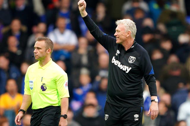 David Moyes’ West Ham took three points home from his former club Everton (Peter Byrne/PA)