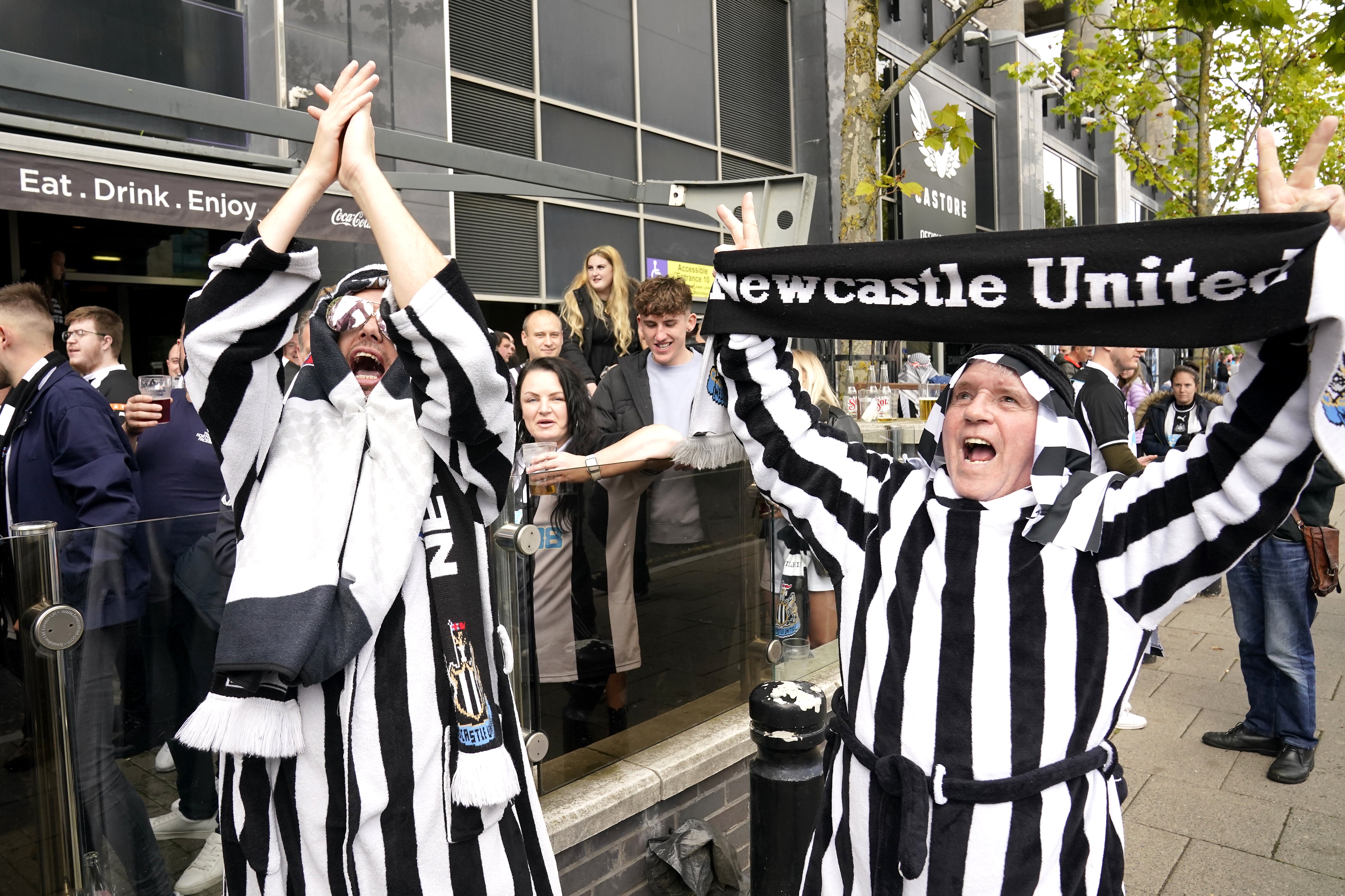 Newcastle fans were in party mood (Owen Humphreys/PA)