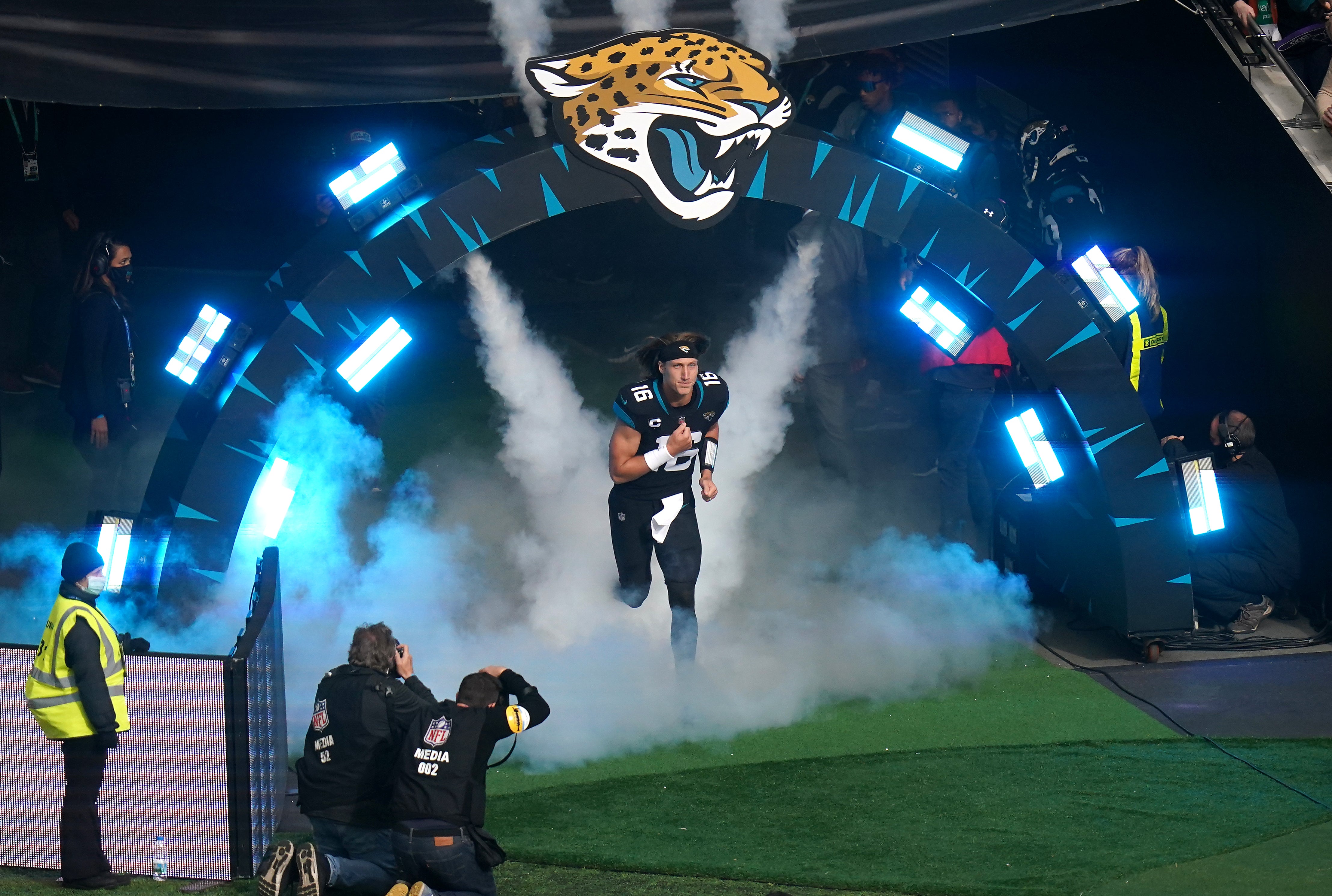 Trevor Lawrence takes to the field in London (Adam Davy/PA)