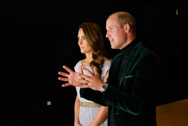 <p>The Duke and Duchess of Cambridge at the first Earthshot Prize ceremony at Alexandra Palace in London</p>