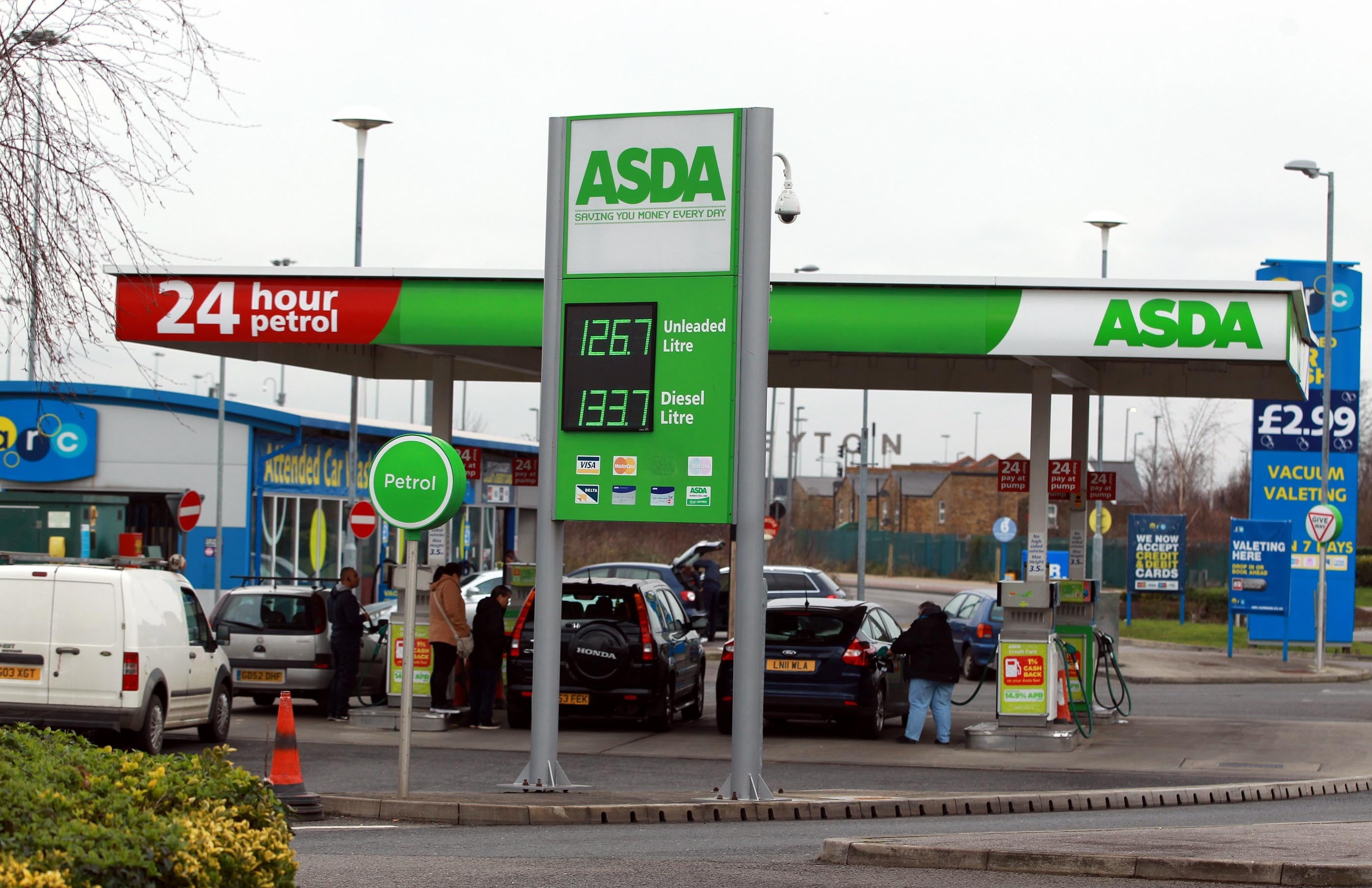 Petrol station at the Asda store in Leyton, east London (Sean Dempsey/PA)