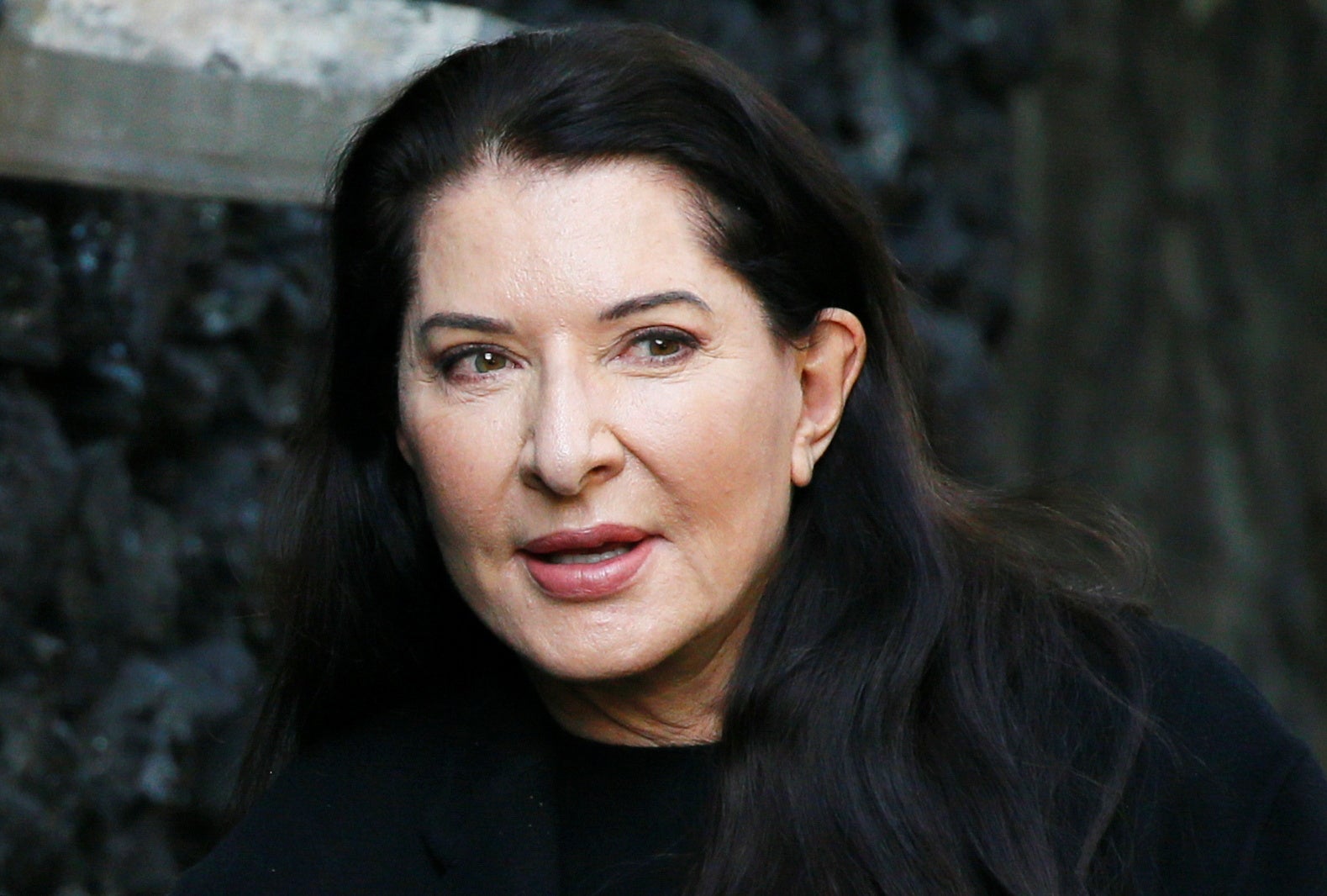 Artist Marina Abramovic at the unveiling of her artwork ‘Crystal Wall of Crying’ at Babyn Yar on 4 October