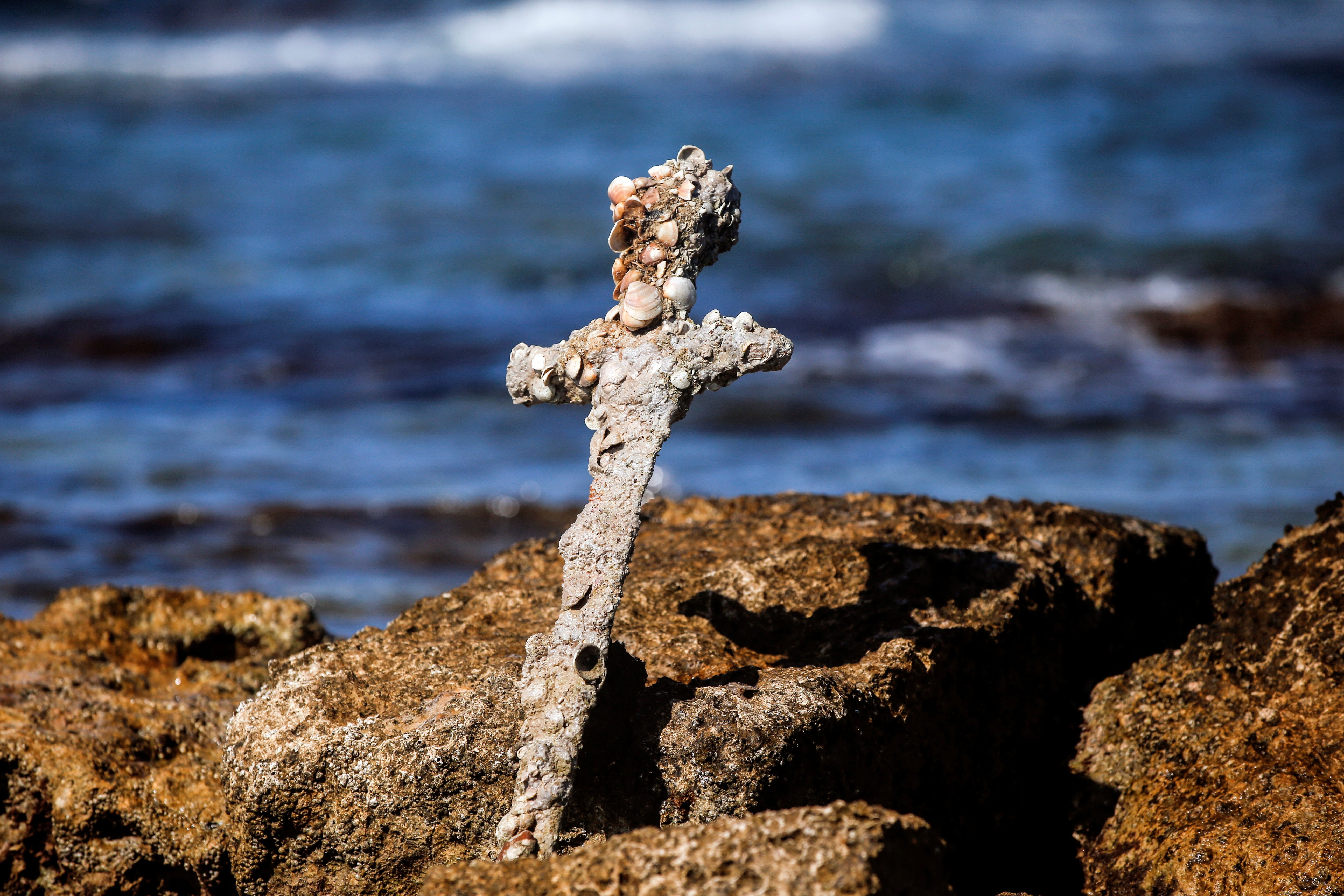 The blade was recovered from the seabed by an amateur diver, the Israel Antiquities Authority said