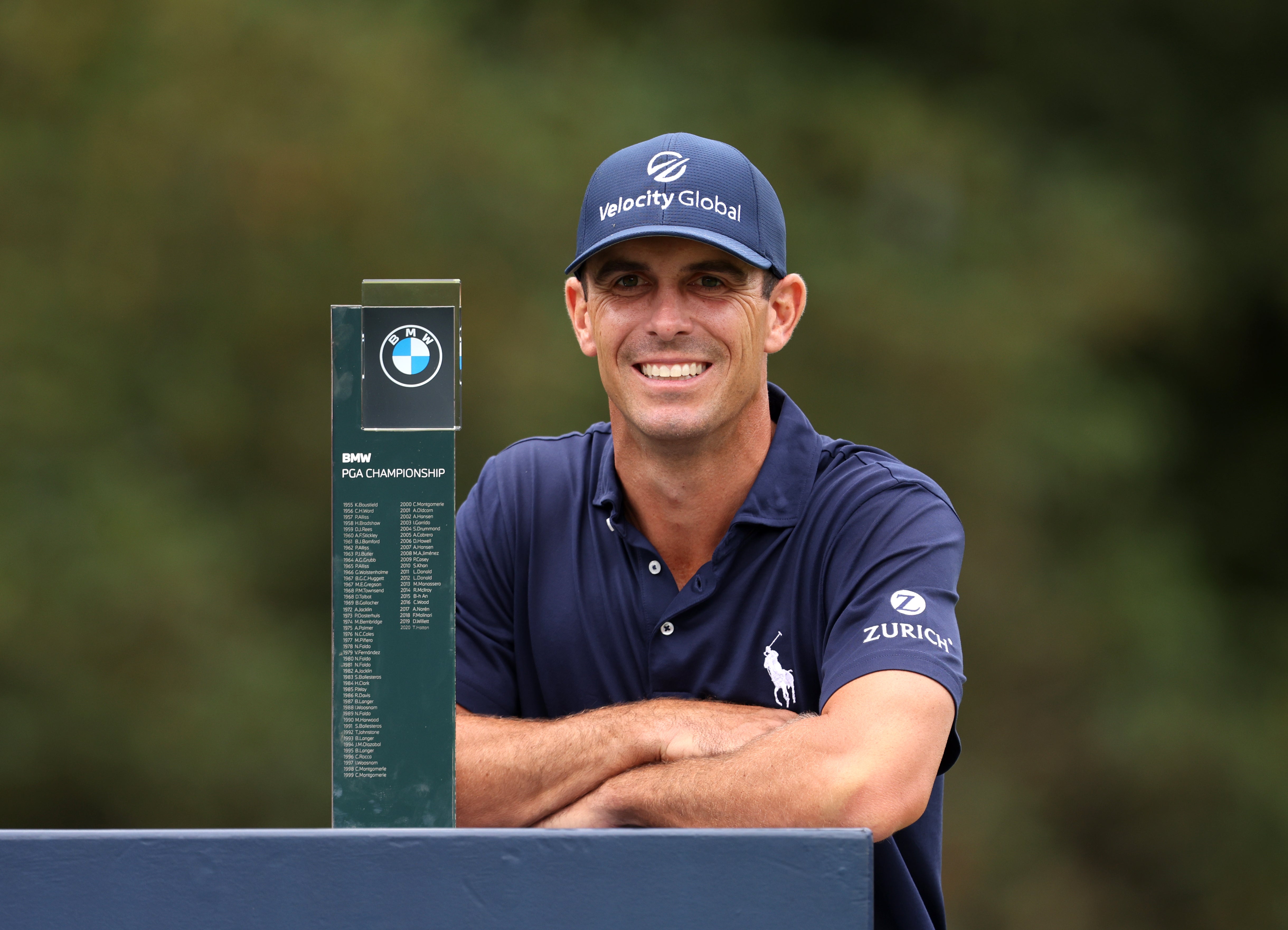 Billy Horschel celebrated with the trophy after winning the BMW PGA Championship at Wentworth (Steven Paston/PA)