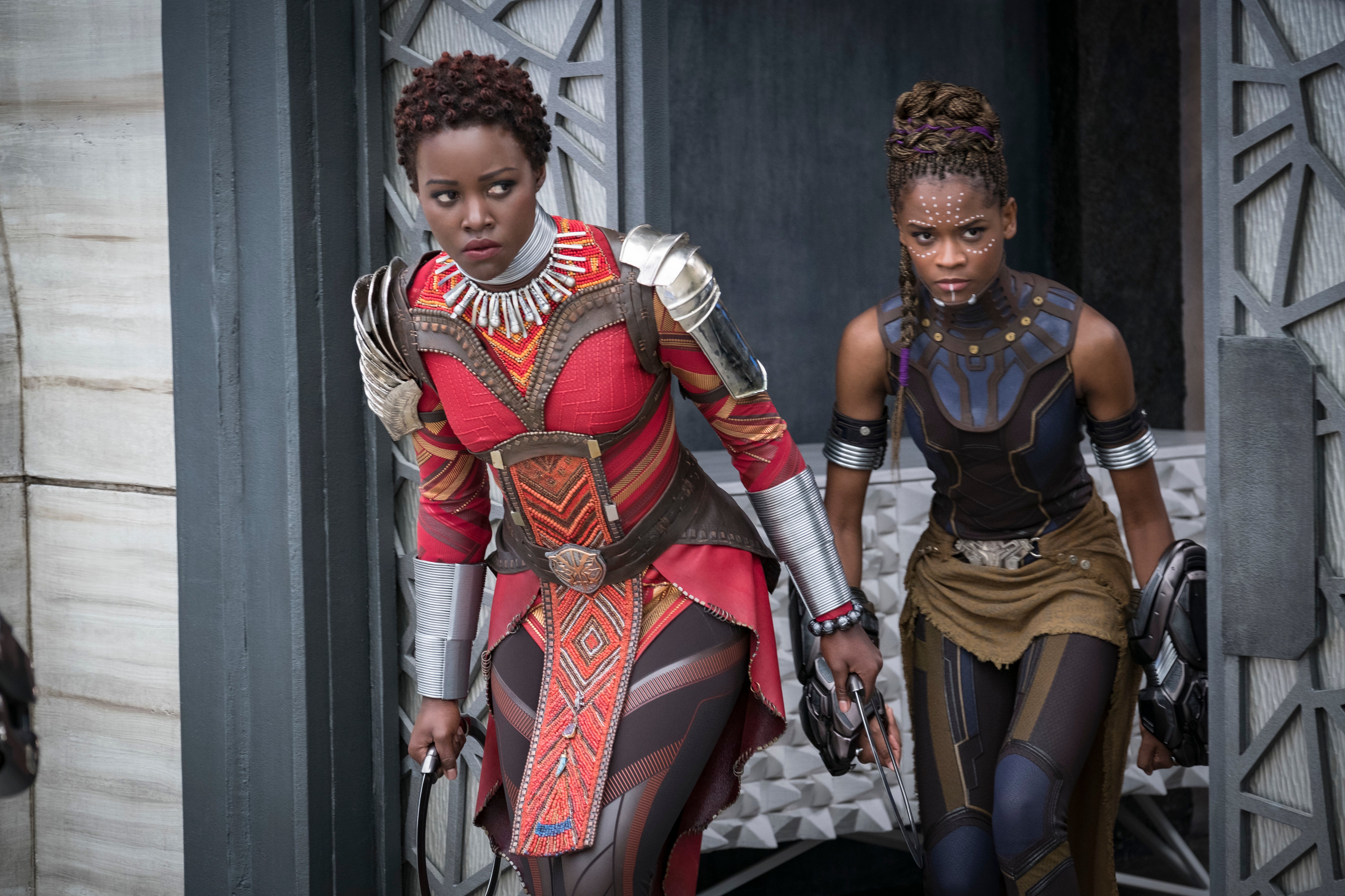 Lupita Nyong'o and Letitia Wright in ‘Black Panther: Wakanda Forever’