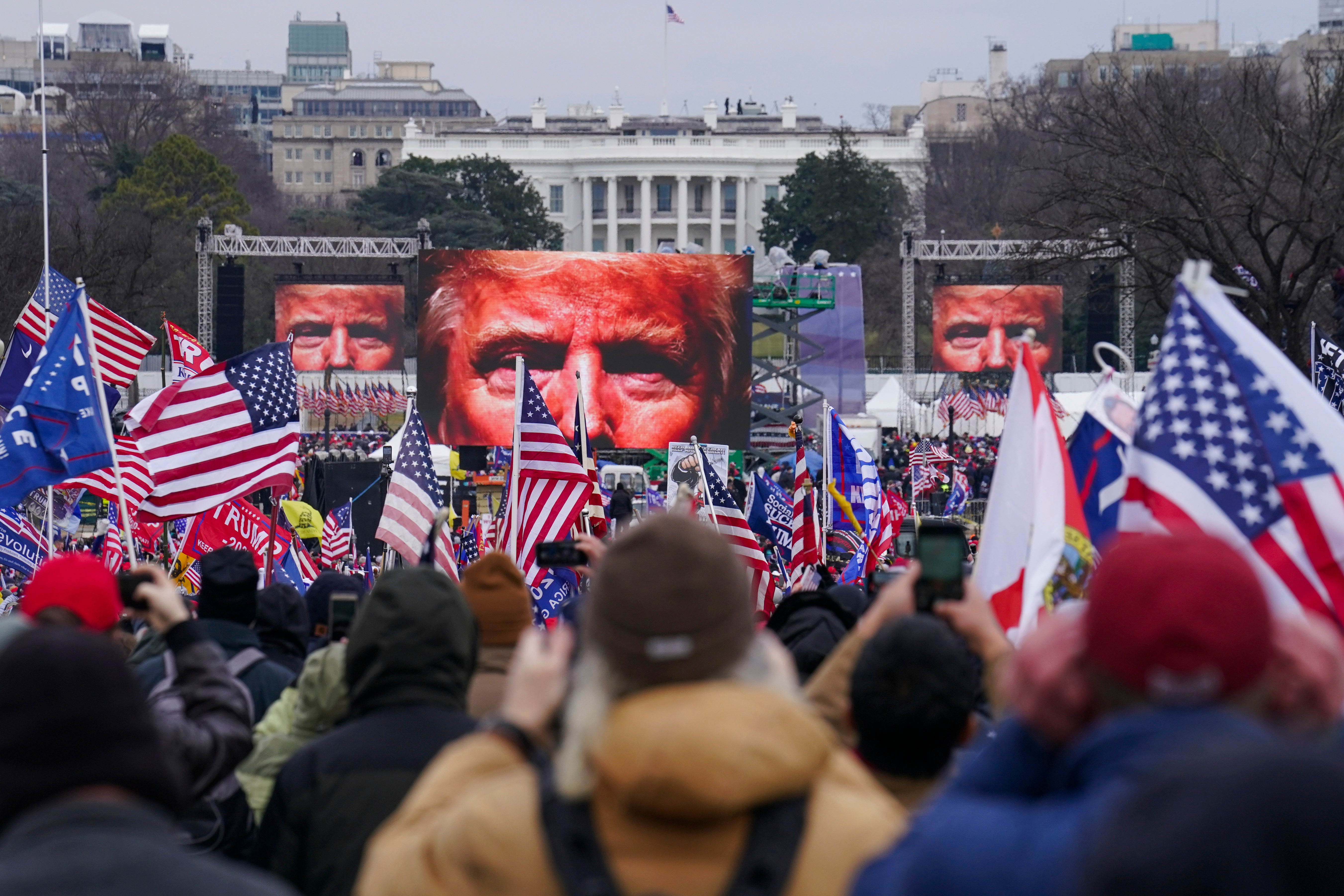 Supporters of former President Donald Trump rallied outside of the White House before heading to the Capitol on 6 January